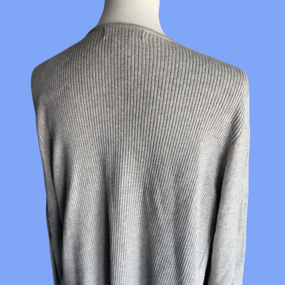 Michael Michael Kors taupe ribbed cashmere angora blend waterfall cardigan XL - Picture 15 of 16